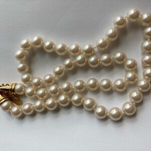 Kissaka Hand Knotted Glass Faux‎ Pearls Necklace
